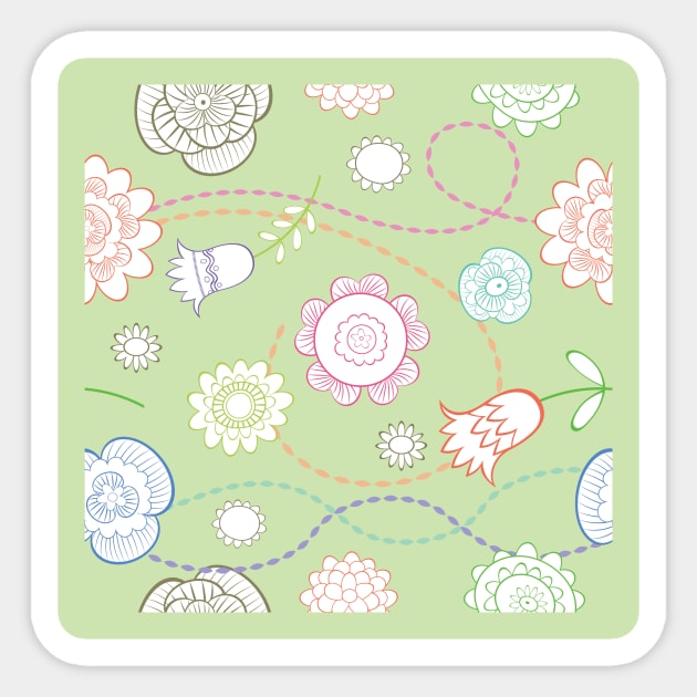 Green Country Flower Pattern Sticker by Gifts of Recovery